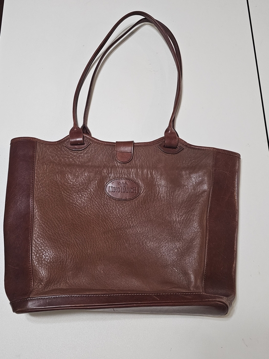 King Ranch Handbags - Vintage Ranch-Style Brown Leather Tote with Double Straps